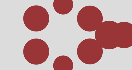 Render with flat minimalistic background with red circles on gray