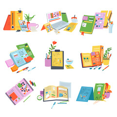 Fototapeta premium Calendars and planners, organizers and notebooks