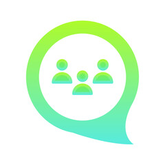 chat community gradient logo design template icon