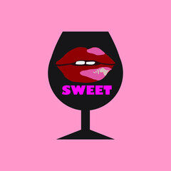 Vector illustration of sweetness in a glass