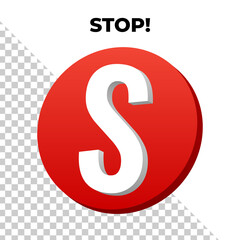 command symbol to stop 3d rendering logo with red background