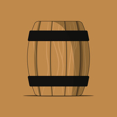 Wood barrel in cartoon vector
