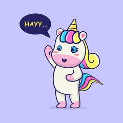 vector illustration cute unicorn concept, 
