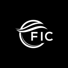FIC letter logo design on black background. FIC creative initials letter logo concept. FIC letter design.

