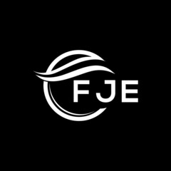 FJE letter logo design on black background. FJE  creative initials letter logo concept. FJE letter design.
