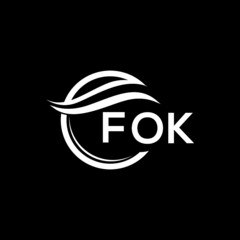 FOK letter logo design on black background. FOK  creative initials letter logo concept. FOK letter design.