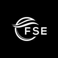 FSE letter logo design on black background. FSE creative  initials letter logo concept. FSE letter design.