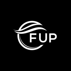 FUP letter logo design on black background. FUP  creative initials letter logo concept. FUP letter design.