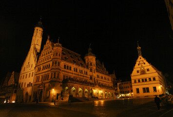 Fototapeta na wymiar ローテンブルクのマルクト広場夜景（ドイツ・ロマンチック街道）
