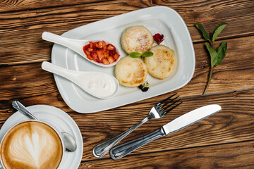 cheesecakes with coffee