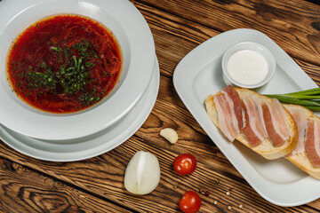 traditional borscht with lard