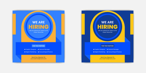 We are hiring job vacancy post or job position social media post template