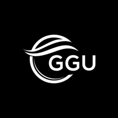 GGU letter logo design on black background. GGU  creative initials letter logo concept. GGU letter design.
