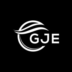 GJE letter logo design on black background. GJE  creative initials letter logo concept. GJE letter design.
