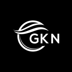 GKN letter logo design on black background. GKN  creative initials letter logo concept. GKN letter design.