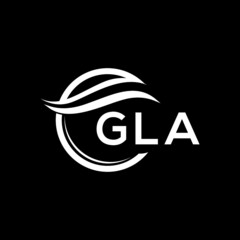 GLA letter logo design on black background. GLA  creative initials letter logo concept. GLA letter design.