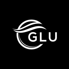 GLU letter logo design on black background. GLU  creative initials letter logo concept. GLU letter design.