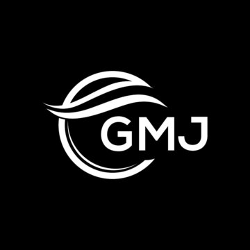 GMJ letter logo design on black background. GMJ  creative initials letter logo concept. GMJ letter design.