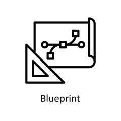Blueprint vector Outline Icon Design illustration. Creative Process Symbol on White background EPS 10 File