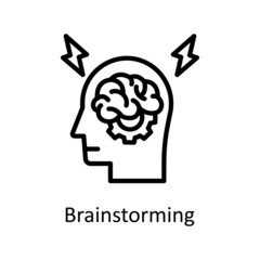 Brainstorming vector Outline Icon Design illustration. Creative Process Symbol on White background EPS 10 File