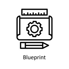 Blueprint vector Outline Icon Design illustration. Creative Process Symbol on White background EPS 10 File