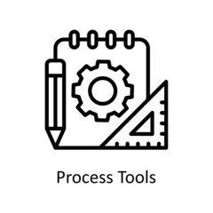 Process Tools vector Outline Icon Design illustration. Creative Process Symbol on White background EPS 10 File