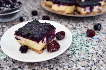 Homemade delicious raspberry mousse cake.