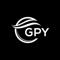 GPY letter logo design on black background. GPY  creative initials letter logo concept. GPY letter design.
