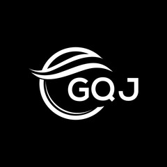 GQJ letter logo design on black background. GQJ  creative initials letter logo concept. GQJ letter design.
