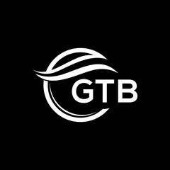 GTB letter logo design on black background. GTB  creative initials letter logo concept. GTB letter design.
