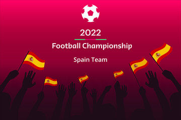 Spain Team soccer vector illustration. Football Championship 2022 Background. 