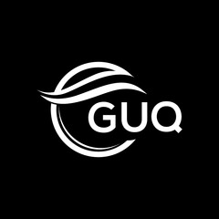 GUQ letter logo design on black background. GUQ  creative initials letter logo concept. GUQ letter design.
