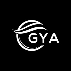 GYA letter logo design on black background. GYA  creative initials letter logo concept. GYA letter design.
