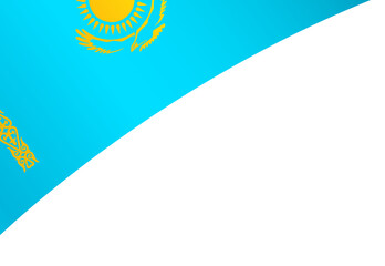 Kazakhstan flag wave  isolated  on  transparent background,Symbol Kazakhstan. vector illustration