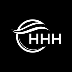 HHH letter logo design on black background. HHH  creative initials letter logo concept. HHH letter design.

