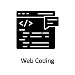 Web Coding vector Solid Icon Design illustration. Creative Process Symbol on White background EPS 10 File