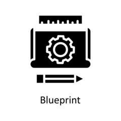 Blueprint vector Solid Icon Design illustration. Creative Process Symbol on White background EPS 10 File