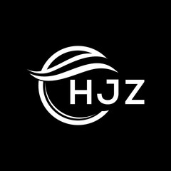 HJZ letter logo design on black background. HJZ  creative initials letter logo concept. HJZ letter design.
