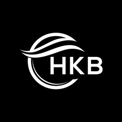 HKB letter logo design on black background. HKB  creative initials letter logo concept. HKB letter design.
