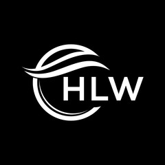 HLW letter logo design on black background. HLW  creative initials letter logo concept. HLW letter design.
