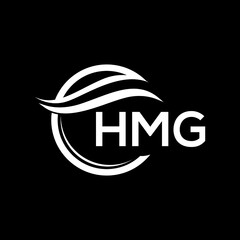 HMG letter logo design on black background. HMG  creative initials letter logo concept. HMG letter design.
