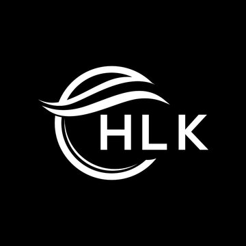 HLK letter logo design on black background. HLK  creative initials letter logo concept. HLK letter design.
