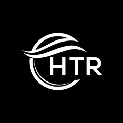 HTR letter logo design on black background. HTR  creative initials letter logo concept. HTR letter design.
