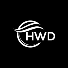 HWD letter logo design on black background. HWD  creative initials letter logo concept. HWD letter design.