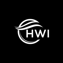 HWI letter logo design on black background. HWI  creative initials letter logo concept. HWI letter design.