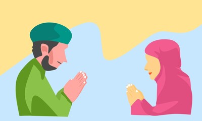 Vector graphic of world eid al-fitr day for world eid al-fitr celebration. flat design. flyer design. flat illustration. May 03.