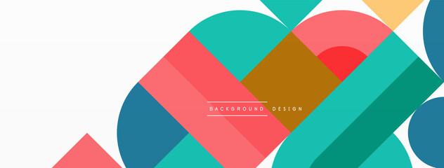 Obraz premium Beautiful abstract background. Circles, triangle shapes, and squares. Minimal geometric template for wallpaper, banner, background or landing