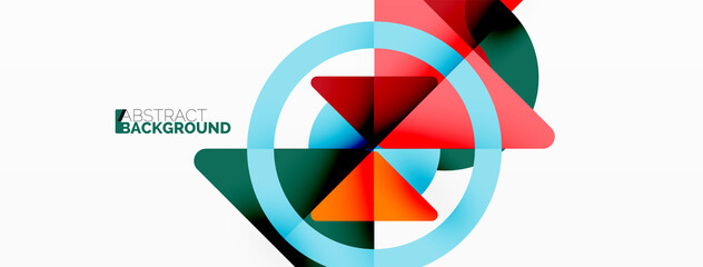 Obraz premium Creative geometric wallpaper. Minimal abstract background. Triangles and circles composition vector illustration for wallpaper banner background or landing page