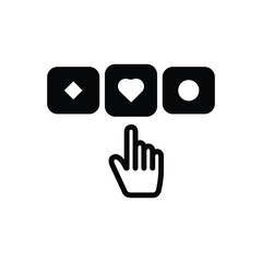 Black solid icon for choices