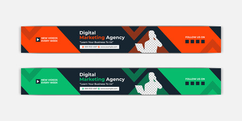 Digital marketing corporate business YouTube channel art cover template and YouTube banner design